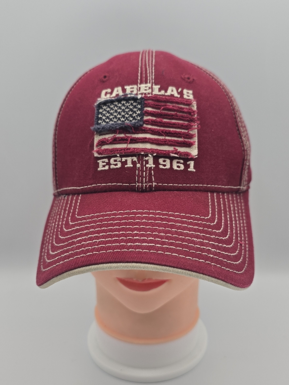 Cabela's Est 1961 Embroidered American Flag Adjustable Strapback Hat